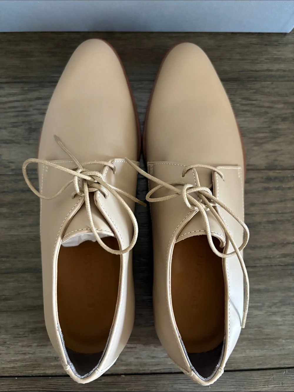 NIB [Everlane] The Modern Oxford Italian Leather Lace Up Shoes Blush Women’s 6.5 - Picture 10 of 15